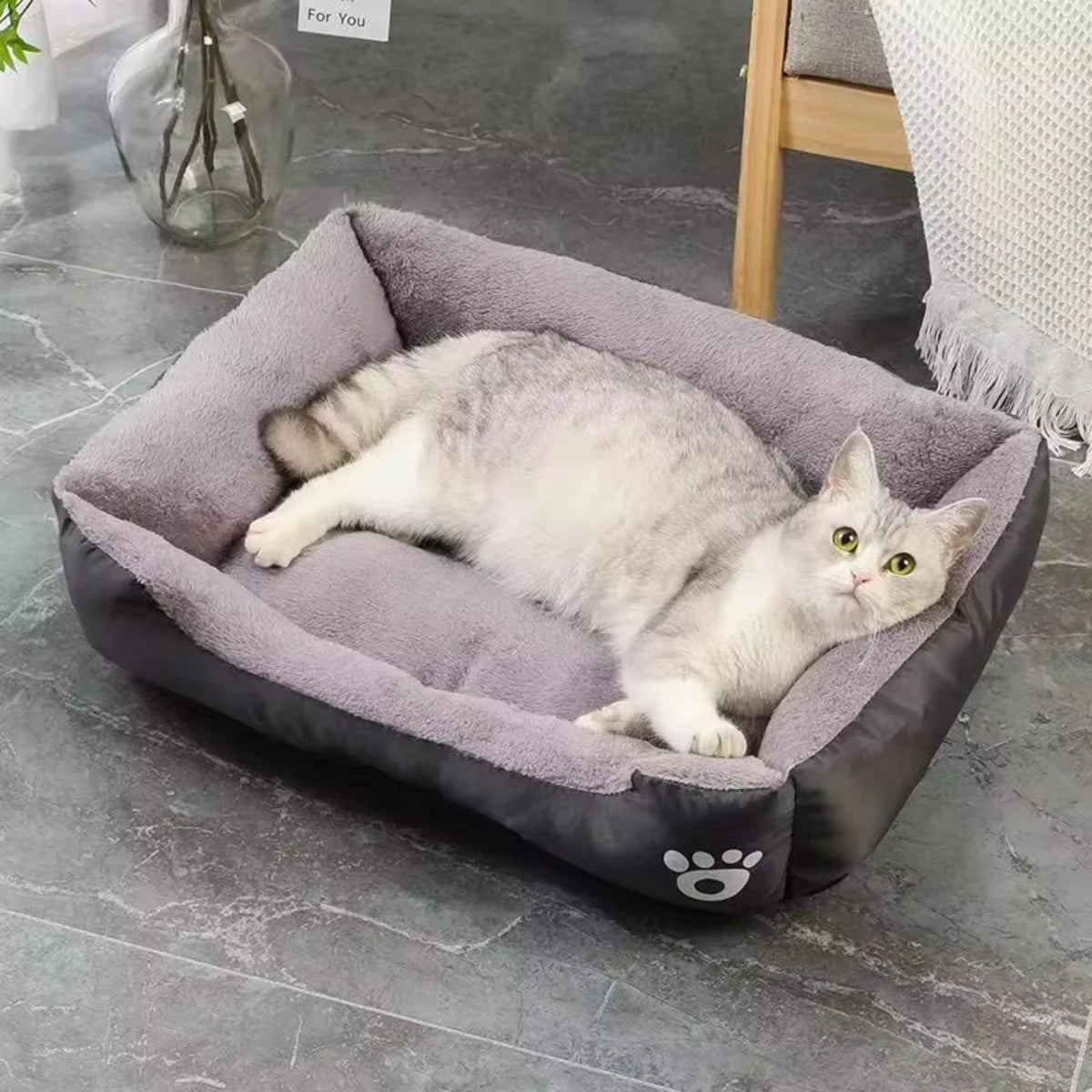 CozyNest Pet Bed – Soft & Waterproof Winter Bed for Dogs and Cats